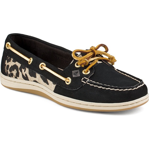 Sperry Shoes - SPERRY womens 11M Firefish Leopard slip on Boat Shoes loafers EUC